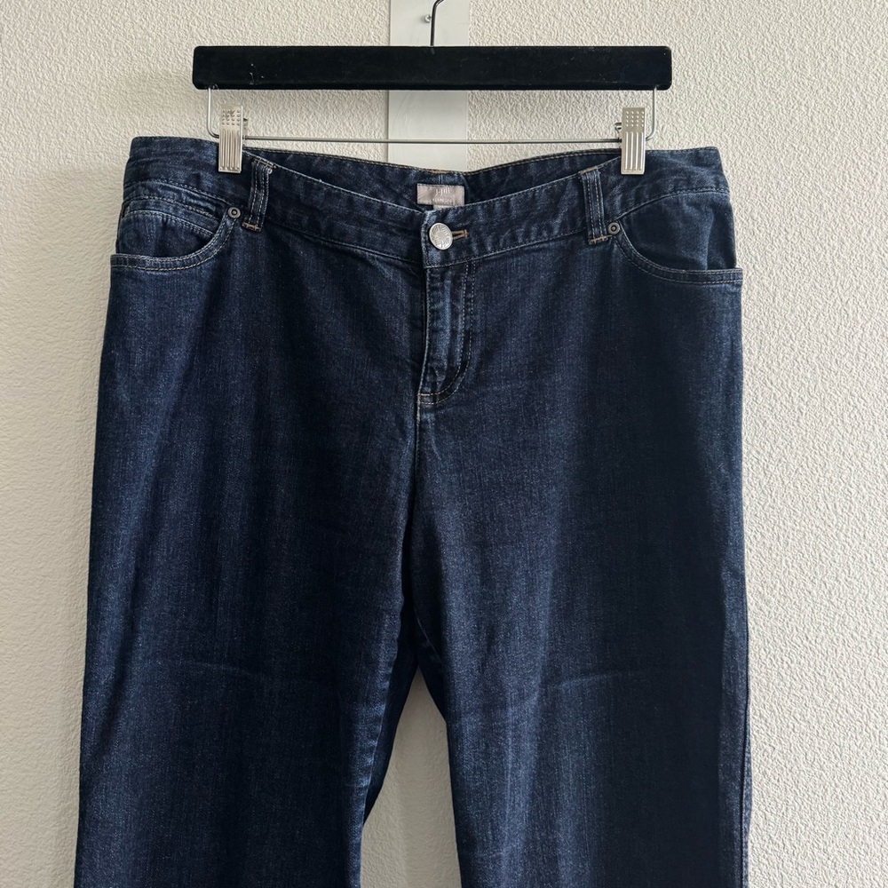 J. Jill Flare Leg Dark Wash Blue Jeans Cotton Stretch - Picture 4 of 11